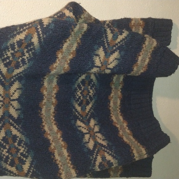 Structure Wool Silk Alpaca Argyle Fair Isle Eclectic Grandpa Vintage Sweater S - Picture 3 of 5